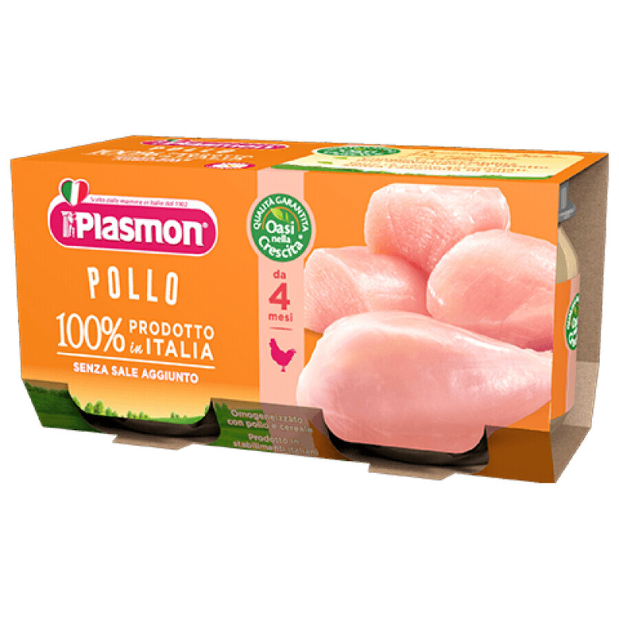 Homogenisiertes Hühnerpüree +4 Monate, 2 Stück, 80 gr, Plasmon