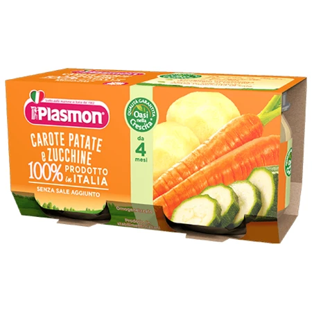 Homogenisiertes Kartoffel- und Zucchinipüree, +4 Monate, 2x 80g, Plasmon