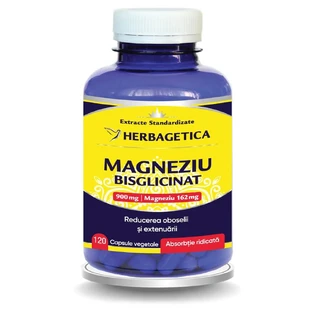 Magneziu Bisglicinat, 120 capsule vegetale, Herbagetica