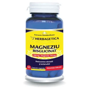 Magnesium Bisglycinat, 60 vegetarische Kapseln, Herbagetica
