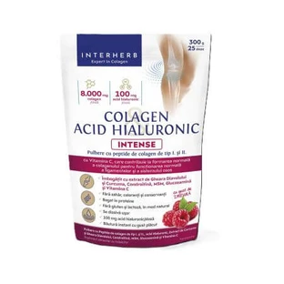 Intense Collageen en Hyaluronzuur Poeder met frambozensmaak, 300 g, Interherb