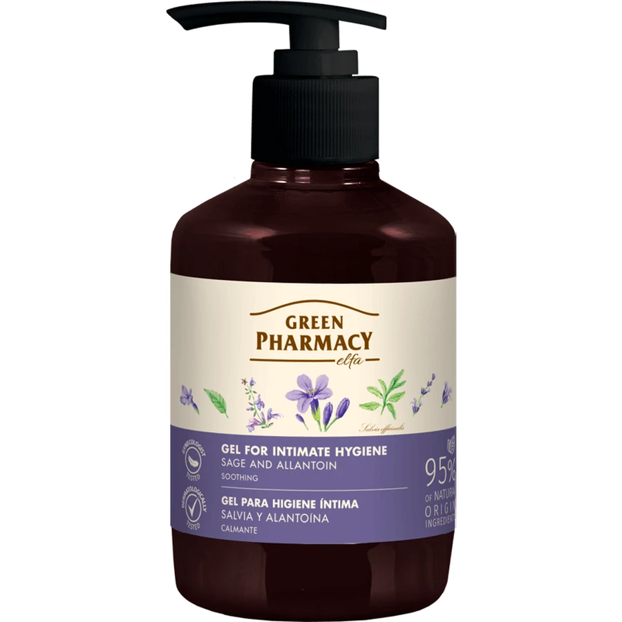Groene apotheek, intieme hygiënegel, verzachtend, salie en allantoïne, 370 ml