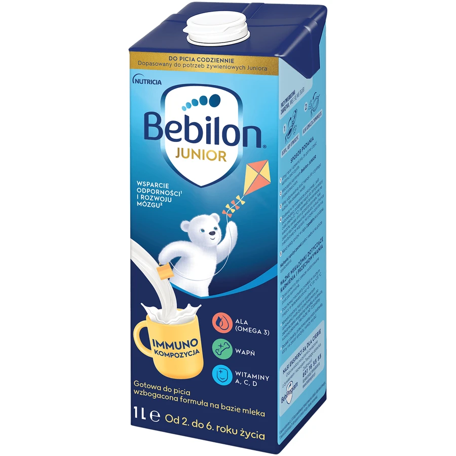 Bebilon Junior drinking formula, enriched milk-based formula for children 2-6 years, 1 l