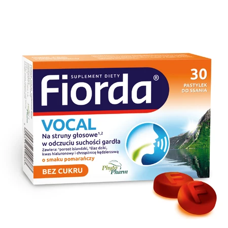 Fiorda Vocal, sabor naranja, 30 pastillas para chupar