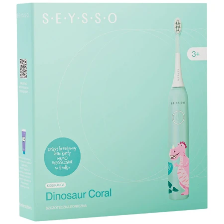 Seysso Kids Dinosaur Coral, Schallzahnbürste für Kinder, ab 3 Jahren