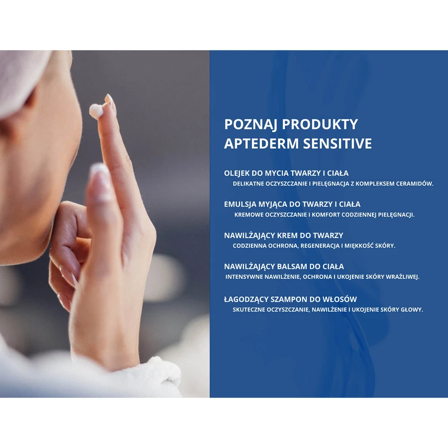 Aptederm Sensitive, cleansing emulsion for face and body, sensitive and atopic skin, 400 ml
