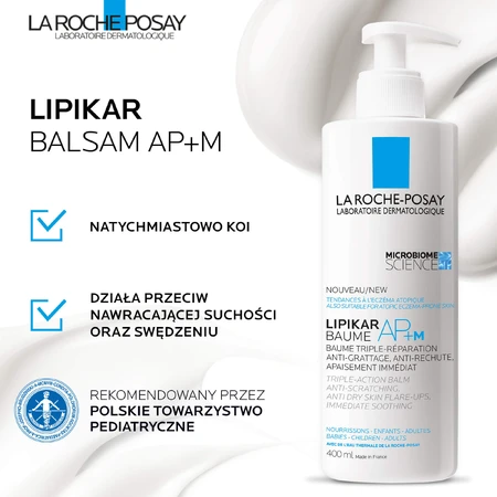 La Roche-Posay Cicaplast Baume B5+, soothing regenerating lotion, 100 ml + Lipikar Baume AP+M, body lotion, from birth, 400 ml + mini products box free of charge