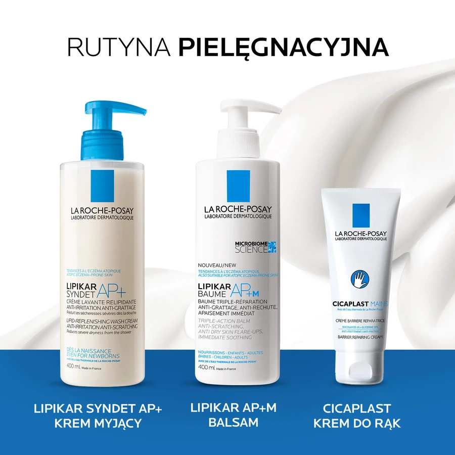 La Roche-Posay Cicaplast Baume B5+, soothing regenerating lotion, 100 ml + Lipikar Baume AP+M, body lotion, from birth, 400 ml + mini products box free of charge