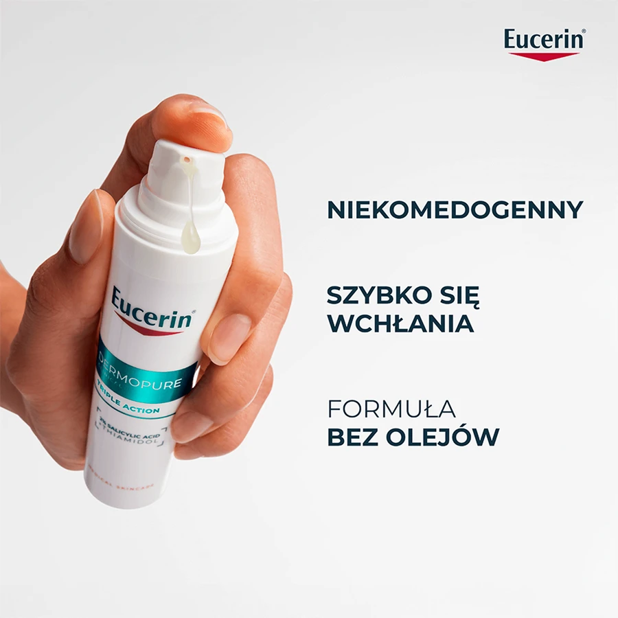 Eucerin DermoPure Clinical Triple Action, sérum de triple acción para pieles grasas y con tendencia acneica, 40 ml