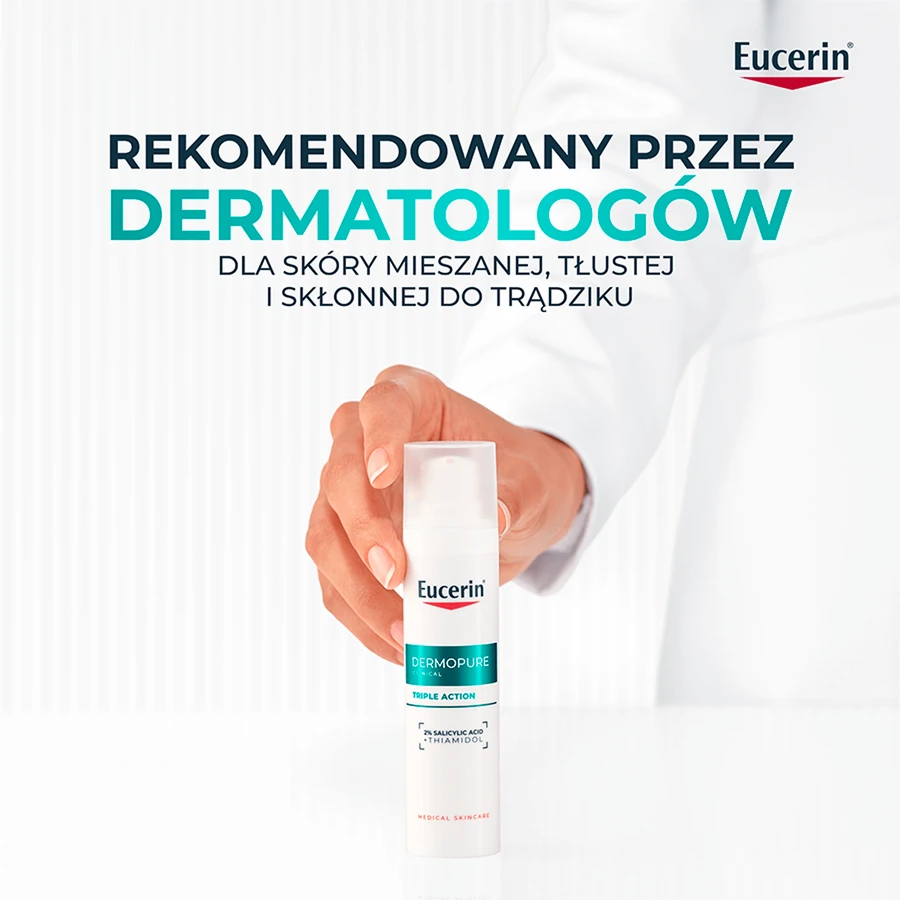 Eucerin DermoPure Clinical Triple Action, sérum de triple acción para pieles grasas y con tendencia acneica, 40 ml