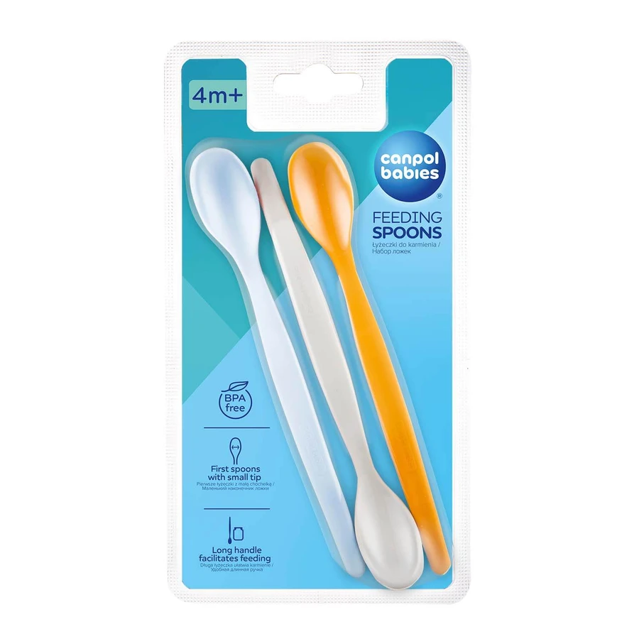 Canpol Babies, set eerste voedingslepels, blauw, vanaf 4 maanden, 3 stuks