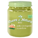 Piure pui, fasole verde si zucchini, 110 gr, Cuore Di Natura