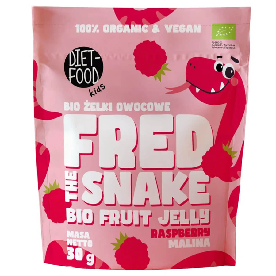 Fred The Snake, vruchtengelei, framboos, Bio, 30 g