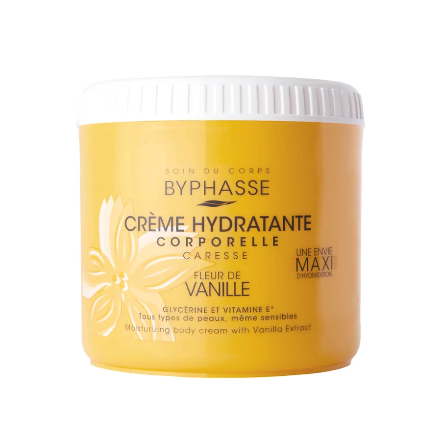 Byphasse, crema corporal hidratante con extracto de vainilla, 500 ml