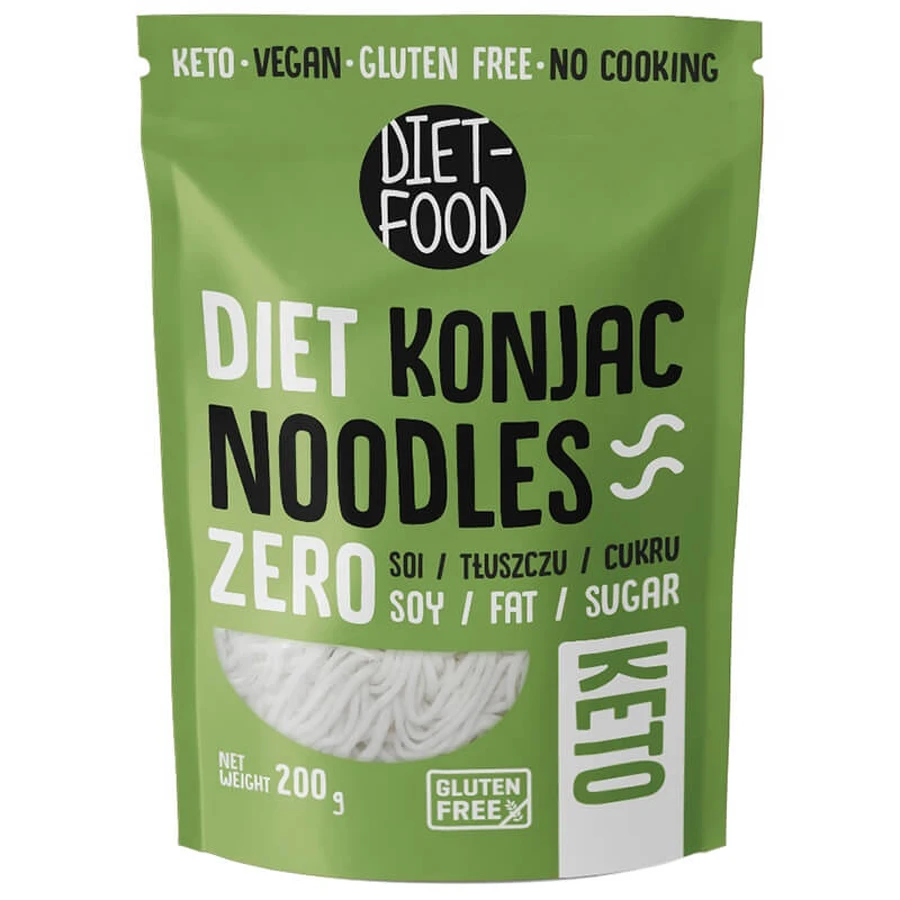 Diet-Food Konjac Diet Noodles, tăiței Shirataki, konjac, Bio, 200 g