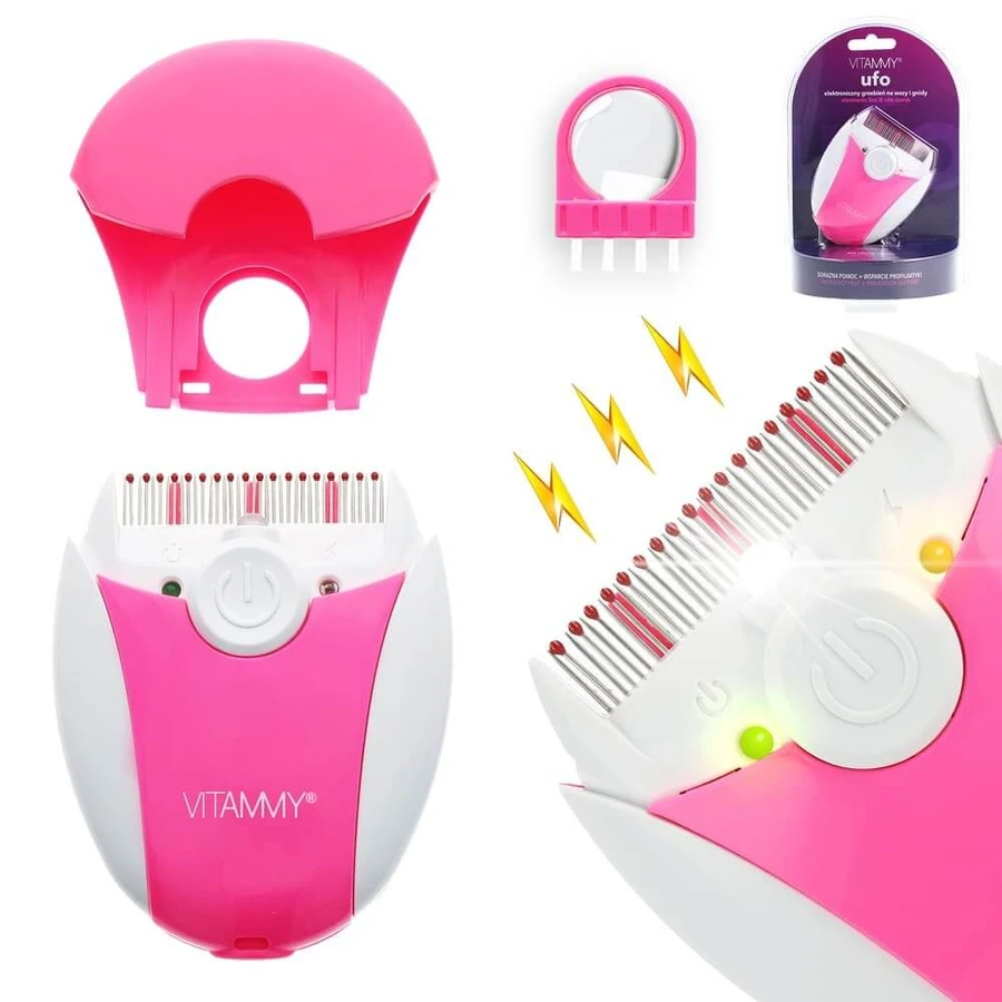 Vitammy Ufo, elektronische luizen- en netenkam, roze, 1 stuk