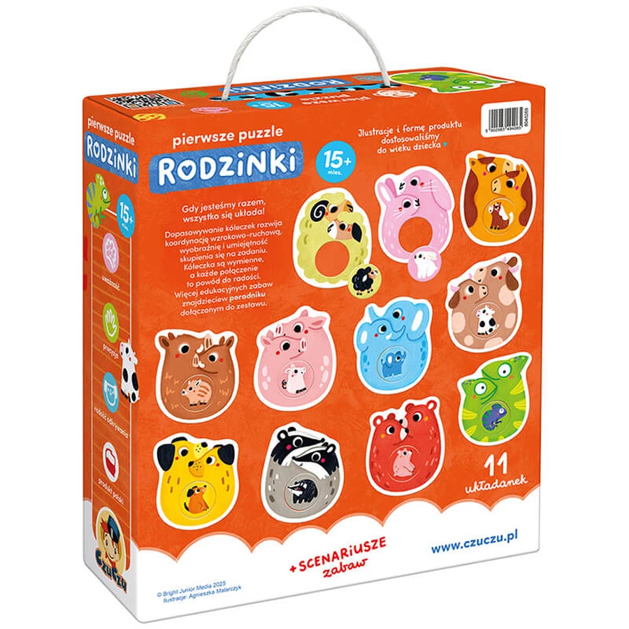 CzuCzu First Puzzle Families, Puzzles für Kinder, ab 15 Monaten, 22 Elemente