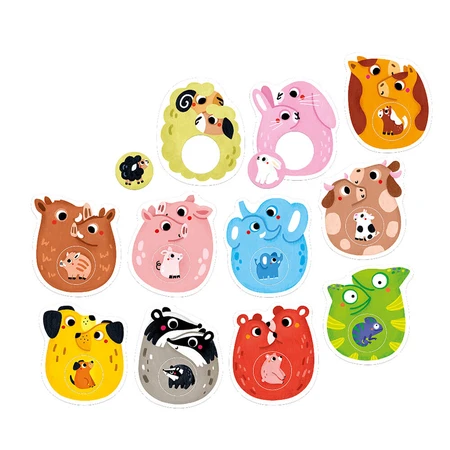 CzuCzu First Puzzle Families, Puzzles für Kinder, ab 15 Monaten, 22 Elemente