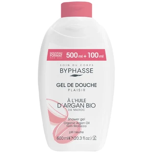 Byphasse Plaisir, gel de duș, ulei de argan organic, 600 ml