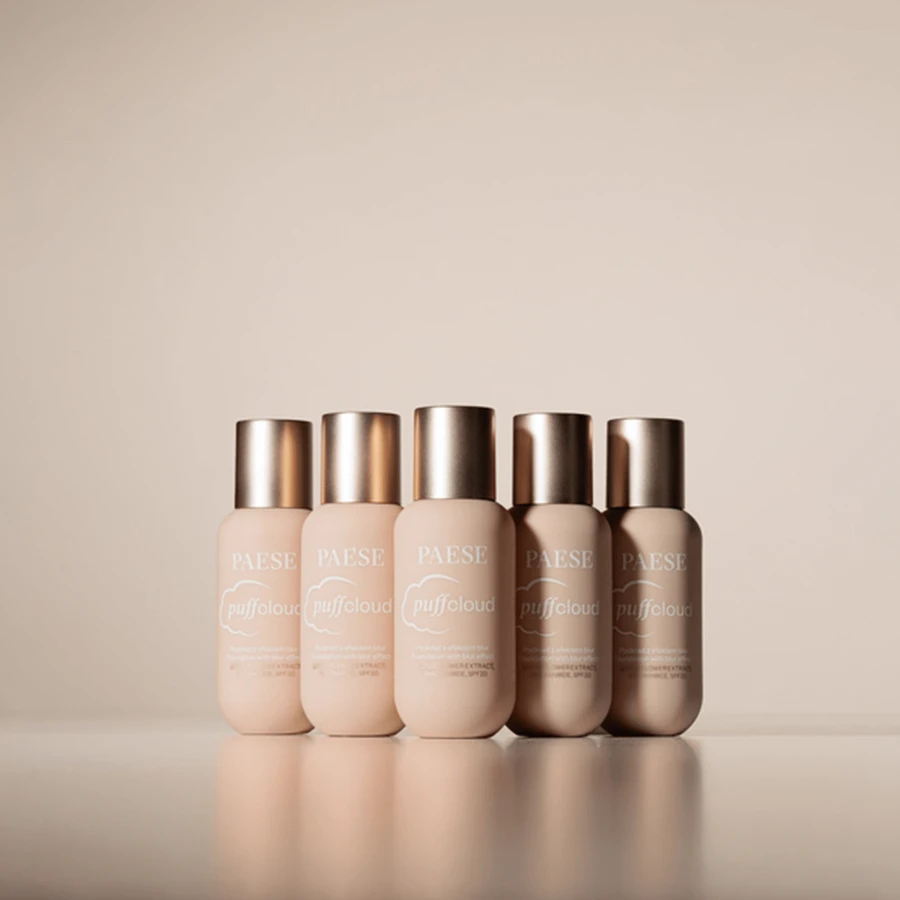 Paese Puff Cloud, satijnen gezichtsfoundation met vervagingseffect, 01 Licht Beige, SPF 20, 37 ml