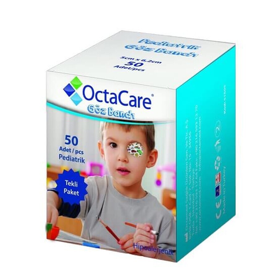 Plasturi oculari pentru Baieti 5x6.2 cm, 50 Buc, Octacare