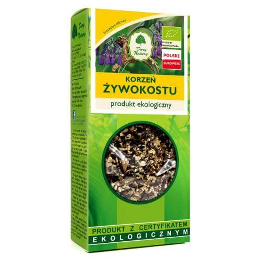 DARY NATURY Żywokost korzeń EKO, 100g: ceny i cechy