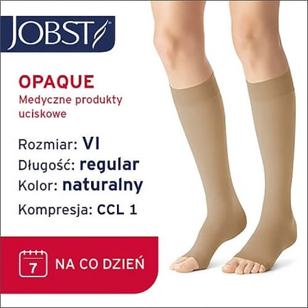 JOBST OPAQUE lange compressiekniekousen CCL1 natuur, maat 6 OP