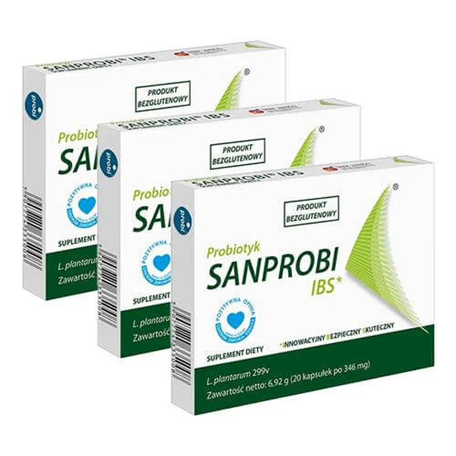SANPROBI IBS probiotic kit, 3 x 20 capsules