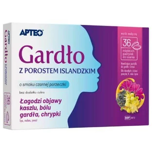 Apteo Keel met IJslands korstmos, zwarte bessensmaak, 36 zuigtabletten