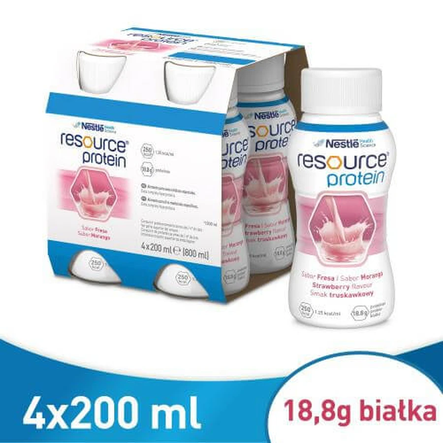 Resource Protein Erdbeergeschmack, 4x200ml