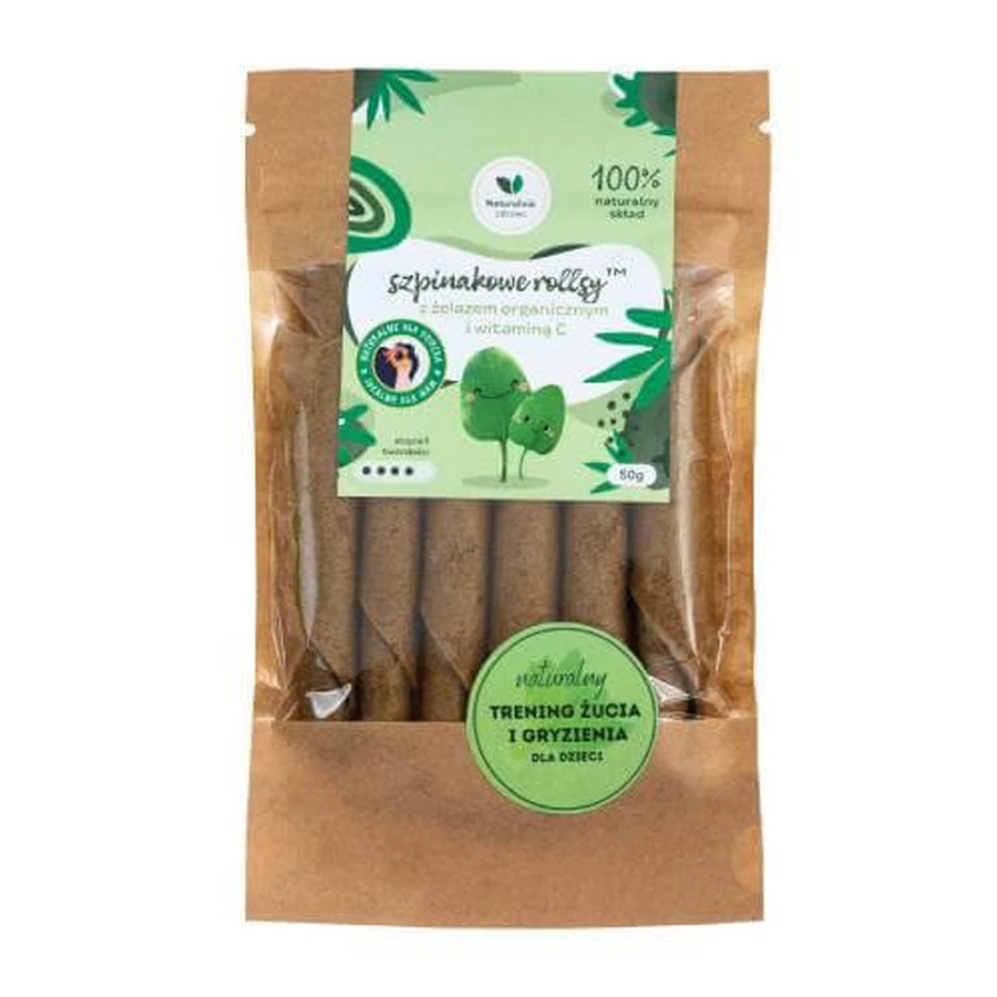 Natürlich gesunde Spinatröllchen mit Eisen und Vitamin C, 50 g