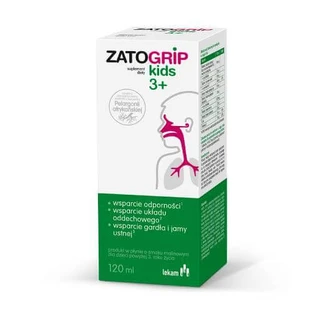 Zatogrip Kids 3+ jarabe sabor frambuesa, 120 ml