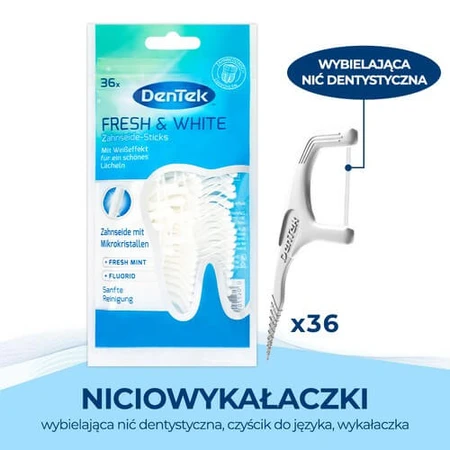 DENTEK Zahnseide Zahnstocher Fresh&White, 36 St.