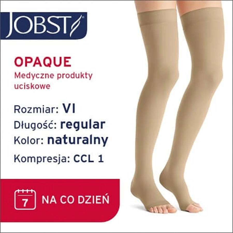 JOBST OPAQUE ciorapi lungi de compresie CCL1 natural, mărimea 6 OP