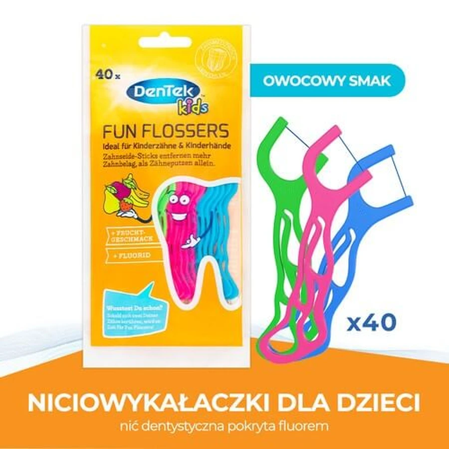 DENTEK Kids Dental Floss Tandenstokers Fyn Flossers, 40st