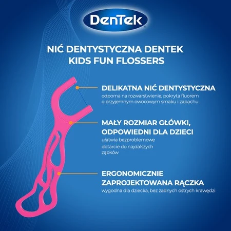 DENTEK Kids Dental Floss Tandenstokers Fyn Flossers, 40st