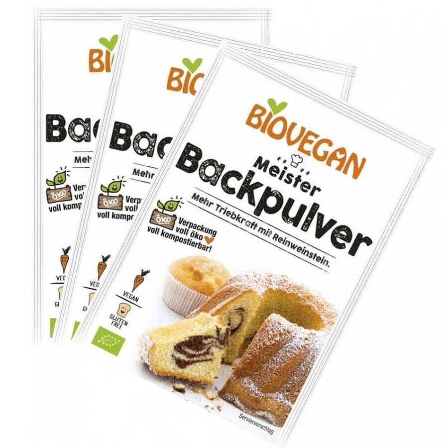 Tapiokastärke-Backpulver, 3x 17 gr, Biovegan