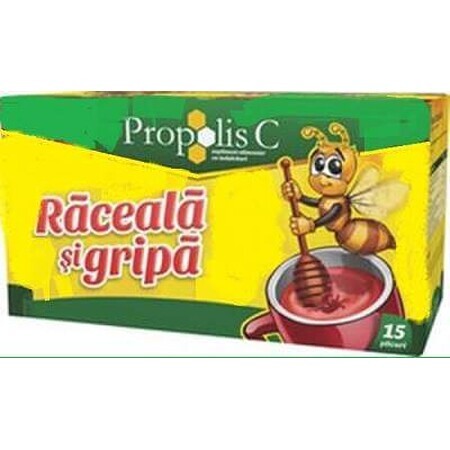 Propolis C, pentru răceala și gripă, 15 plicuri, Fiterman Pharma