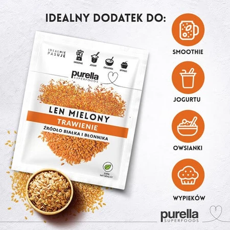 PURELLA Len mielony odtłuszczony, 180 g: ceny i cechy