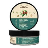 GREEN PHARMACY Lichaamsscrub met suiker en zout Groene koffie en gemberolie, 200ml