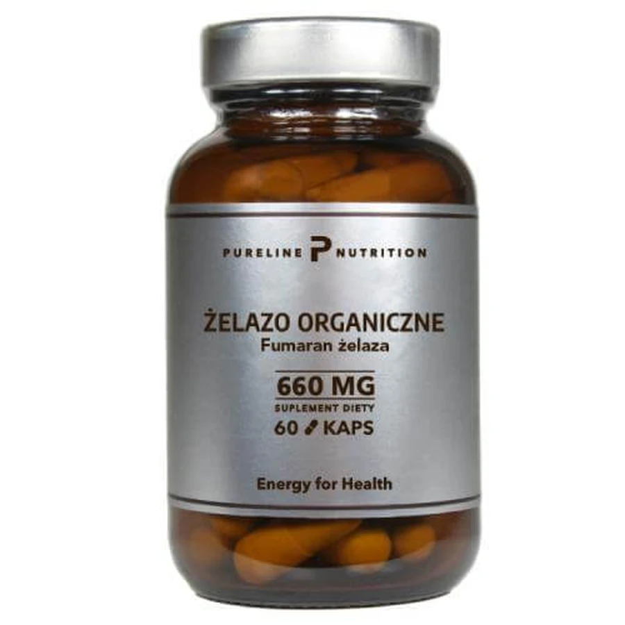 Pureline Nutrition Bio-Eisen (Eisen-Fumarat), 60 Kapseln