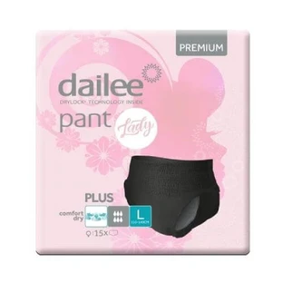 DAILEE Pant Lady Plus Black PREMIUM L Majtki chłonne dla aktywnych, 15szt