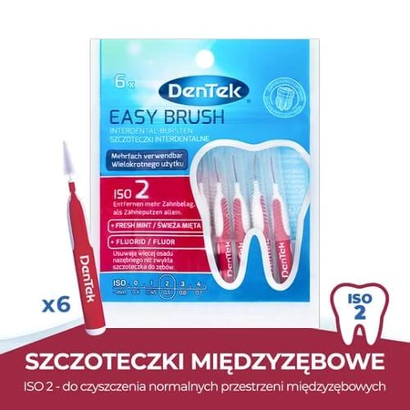 DENTEK Brosses interdentaires Easy Brush taille 2, 6pcs