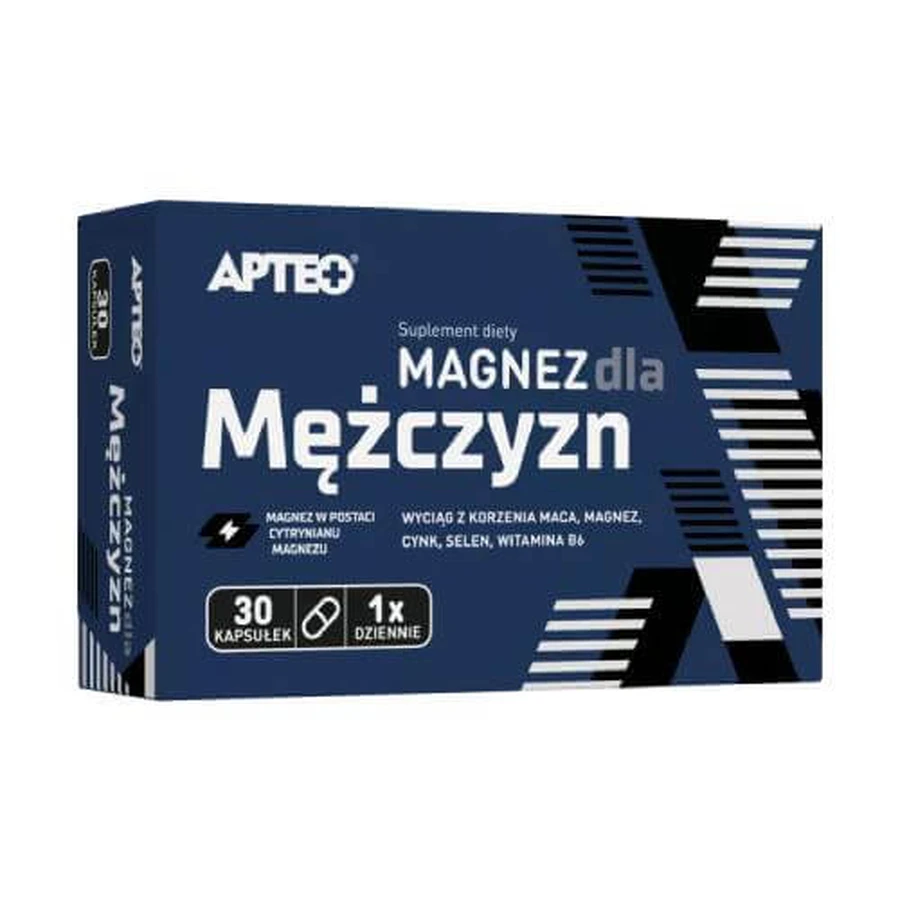 Magnesium für Männer APTEO, 30 Kapseln