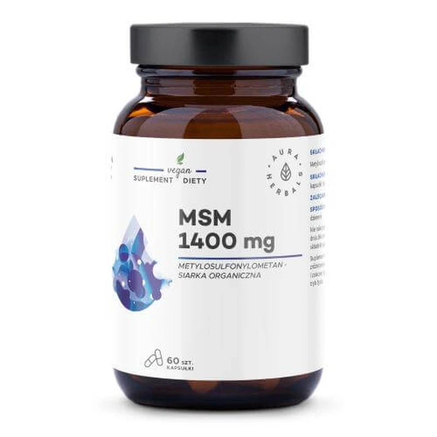 Aura Herbals MSM 1400 mg sulf organic, 60 capsule
