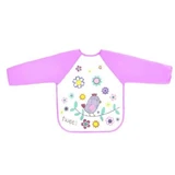 Bocioland oilcloth bib with sleeves Bird 6m + purple