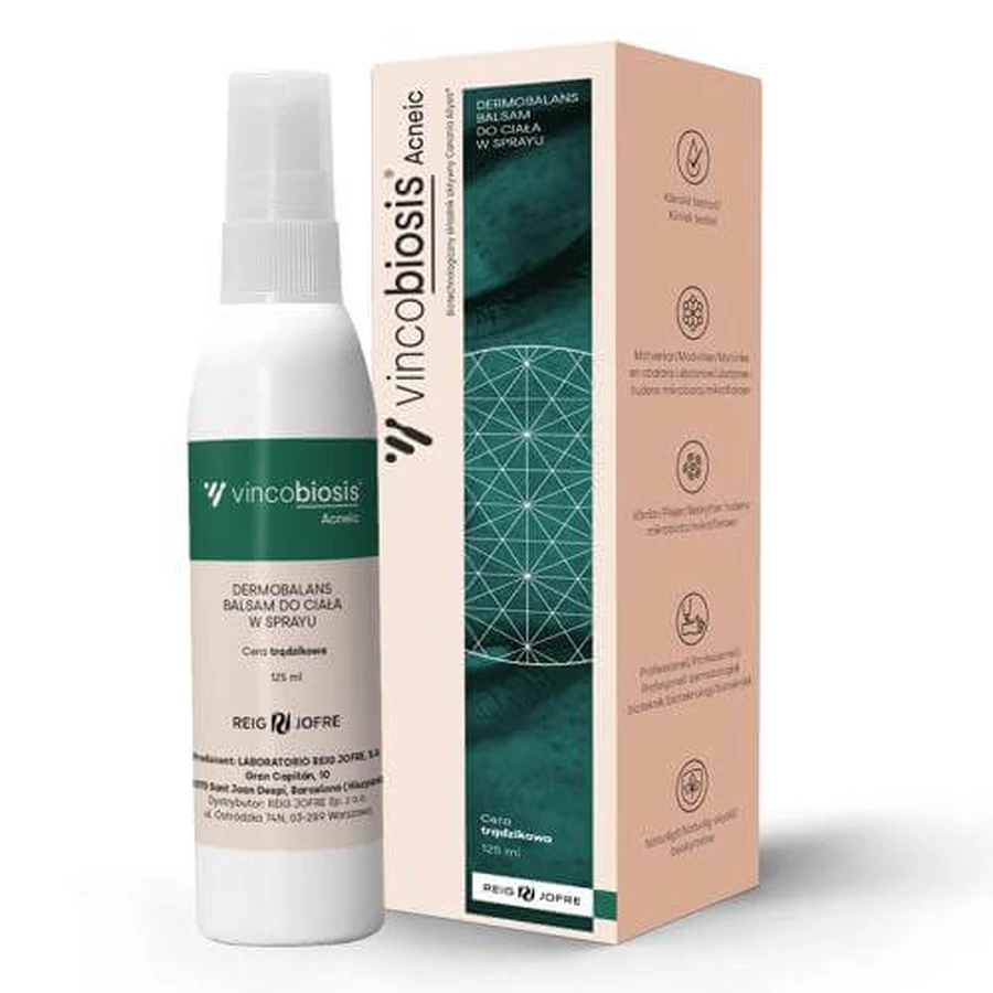 Vincobiosis Acneic Dermobalans Body Lotion Spray per pelli acneiche, 125 ml