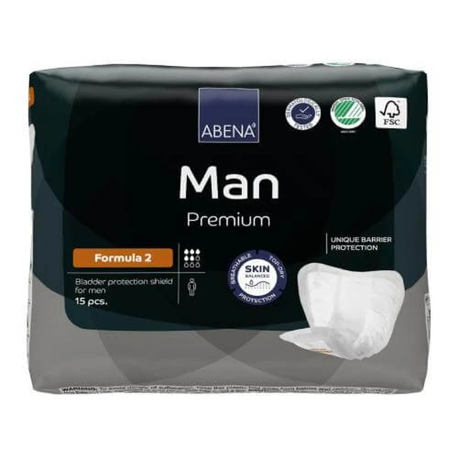 ABENA MAN Premium Formula 2. incontinentie-inleggers voor mannen, 15st