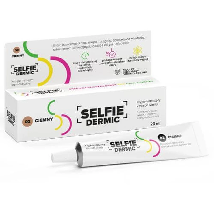 SelfieDermic crème visage opaque-matte 02 foncé, 20ml