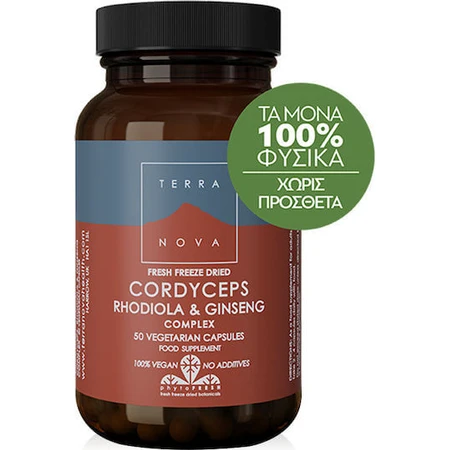 TerraNova Cordyceps Rhodiola & Ginseng 50 cáps.